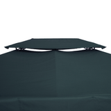 Outsunny 3x4m Gazebo Replacement Roof Canopy 2 Tier Top UV Cover Garden Patio Outdoor Sun Awning Shelters Charcoal Grey (TOP ONLY)