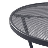 Outsunny 60cm Round Garden Dining Table Metal Outside Bistro Table with Mesh Tabletop for Garden Balcony Deck, Dark grey