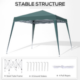 Outsunny 2.5M x 2.5M  Pop-up Tent Garden Gazebo Outdoor Awning Heavy Duty Marquee Party Shelter Sun Shade - Green