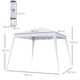 Outsunny 2.5M x 2.5M  Pop-up Tent Garden Gazebo Outdoor Awning Heavy Duty Marquee Party Shelter Sun Shade - White