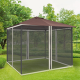 Outsunny Garden Pavilion Tent Mosquito Mesh Side Net Bug Netting Replacement Screen Walls for 3 x 3(m) Patio Gazebo, 4-panel Sidewalls with Zippers (Wall Only, Canopy Not Included)