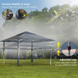 Outsunny 4 x 4m Pop-up Gazebo Double Roof Canopy Tent with UV Proof, Roller Bag & Adjustable Legs Outdoor Party, Steel Frame, Dark Grey