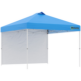 Outsunny 3x3(M) Pop Up Gazebo Tent with 1 Sidewall, Roller Bag, Adjustable Height, Event Shelter Tent for Garden, Patio, Blue