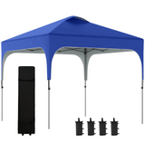 Outsunny 3 x 3 (M) Pop Up Gazebo, Foldable Canopy Tent with Carry Bag with Wheels and 4 Leg Weight Bags for Outdoor Garden Patio Party, Blue