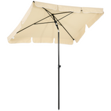 Outsunny Aluminium Sun Parasol Garden Umbrellas Patio Rectangular Tilting Parasol, 2M x 1.25M, Beige