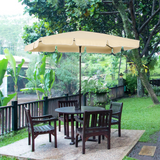 Outsunny Aluminium Sun Parasol Garden Umbrellas Patio Rectangular Tilting Parasol, 2M x 1.25M, Beige