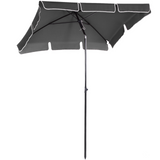 Outsunny Aluminium Sun Parasol Garden Umbrellas Patio Rectangular Tilting Parasol, 2M x 1.25M, Grey