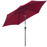 Outsunny 2.7M Tilting Parasol Sun Parasol Outdoor Garden Umbrellas Sun Shade Aluminium Frame with Crank（Wine Red）