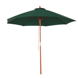 Outsunny 2.5m Wood Parasol Garden Sun Shade Patio Outdoor Market Umbrella Canopy with Top Vent, Green