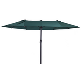 Outsunny 4.6m Garden Parasol Double-Sided Sun Umbrella Patio Market Shelter Canopy Shade Outdoor Green - NO BASE