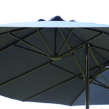 Outsunny 4.6m Garden Parasol Double-Sided Sun Umbrella Patio Market Shelter Canopy Shade Outdoor Blue - NO BASE