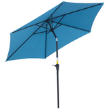 Outsunny 2.7M Tilting Parasol Sun Parasol Outdoor Garden Umbrellas Sun Shade Aluminium Frame with Crank（Blue）