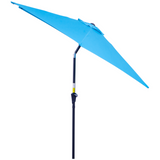 Outsunny 2.7M Tilting Parasol Sun Parasol Outdoor Garden Umbrellas Sun Shade Aluminium Frame with Crank（Blue）