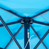 Outsunny 2.7M Tilting Parasol Sun Parasol Outdoor Garden Umbrellas Sun Shade Aluminium Frame with Crank（Blue）