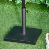 Outsunny 11kg Square Cement Parasol Base Concrete Umbrella Weight Stand Holder Patio Outdoor Garden Black