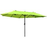 Outsunny 4.6m Garden Parasol Double-Sided Sun Umbrella Patio Market Shelter Canopy Shade Outdoor Green - NO BASE