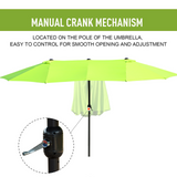 Outsunny 4.6m Garden Parasol Double-Sided Sun Umbrella Patio Market Shelter Canopy Shade Outdoor Green - NO BASE