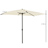 Outsunny 3 x 2M Sun Parasols Umbrellas Garden Patio Tilt Sun Shade Outdoor Canopy Crank Aluminium, Beige