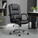 Vinsetto High Back Executive Office Chair, PU Leather Swivel Chair with Padded Armrests, Adjustable Height, Tilt Function, Black