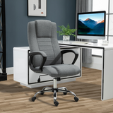 Vinsetto High Back Office Chair 360° Swivel Chair Adjustable Height Tilt Function Linen Deep Grey 62W x 62D x 110-119H cm