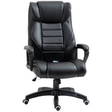 Vinsetto High Back Executive Office Chair 6- Point Vibration Massage Extra Padded Swivel Ergonomic Tilt Desk Seat, Black