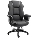 Vinsetto Piped PU Leather Office Chair, High Back Executive Chair, Computer Desk Chair with Armrests, Adjustable Height, Black