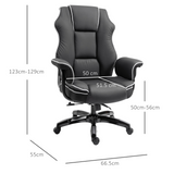 Vinsetto Piped PU Leather Office Chair, High Back Executive Chair, Computer Desk Chair with Armrests, Adjustable Height, Black