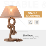 HOMCOM Table Lamp Bedside Light Indispensable Nautical Twisted Rope Glow E27 Bedroom Living Room Beige