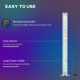 HOMCOM RGB Floor Lamps, Dimmable Corner Lamp with Remote Control & 16 Colours Effects, LED Modern Mood Lighting for Living Room Bedroom Gaming Room