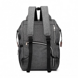 E1945 - KONO POLKA DOT MATERNITY BACKPACK BAG WITH USB CONNECTIVITY - GREY