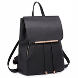 E1669 - Miss Lulu Faux Leather Stylish Fashion Backpack - Black