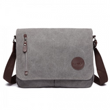 E1824-1 - Kono RFID-Blocking Retro Style Canvas Cross Body Messenger Bag - Grey