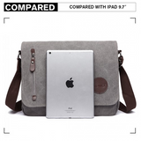 E1824-1 - Kono RFID-Blocking Retro Style Canvas Cross Body Messenger Bag - Grey