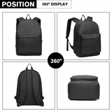 E1930 - Kono Durable Polyester Everyday Backpack With Sleek Design - Black