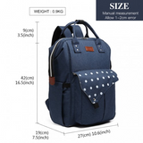 E1945 - KONO POLKA DOT MATERNITY BACKPACK BAG WITH USB CONNECTIVITY - NAVY