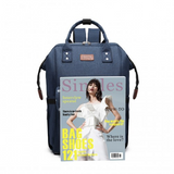 E1945 - KONO POLKA DOT MATERNITY BACKPACK BAG WITH USB CONNECTIVITY - NAVY