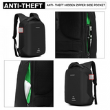 E1946 - KONO REFLECTIVE USB CHARGING INTERFACE BACKPACK - BLACK