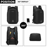 E1946 - KONO REFLECTIVE USB CHARGING INTERFACE BACKPACK - BLACK