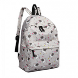 E1401 UN - Miss Lulu Large Backpack Unicorn Print - Grey