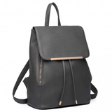 E1669 - Miss Lulu Faux Leather Stylish Fashion Backpack - Grey