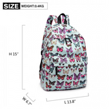 E1401B - Miss Lulu Large Backpack Butterfly Blue