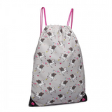 E1406-UN - Miss Lulu Unicorn Print Drawstring Backpack - Grey