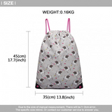 E1406-UN - Miss Lulu Unicorn Print Drawstring Backpack - Grey