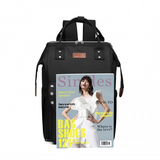 E1945 - KONO POLKA DOT MATERNITY BACKPACK BAG WITH USB CONNECTIVITY - BLACK