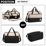 9026 - Miss Lulu Polyester 5 Pcs Set Maternity Baby Changing Bag Polka Dot Series - Black