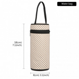 9026 - Miss Lulu Polyester 5 Pcs Set Maternity Baby Changing Bag Polka Dot Series - Black