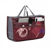 E6876 - Miss Lulu Folding Nylon Handbag Organiser - Burgundy