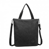 E1965 - Kono Large Canvas Unisex Messenger Bag - Black