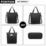 E1965 - Kono Large Canvas Unisex Messenger Bag - Black