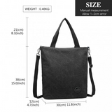 E1965 - Kono Large Canvas Unisex Messenger Bag - Black